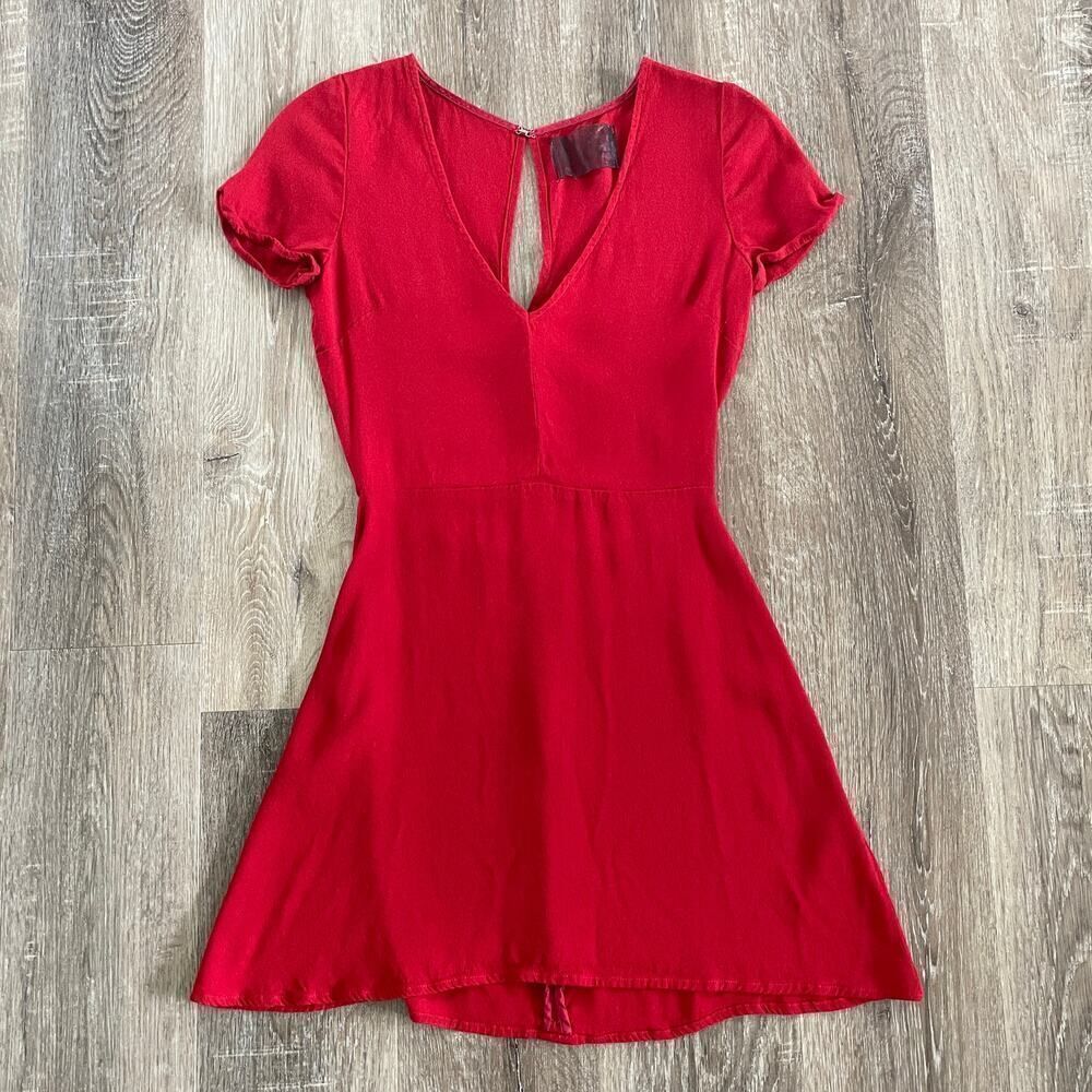 Reformation A-Line Flare Mini Dress in Red - Size: 2 - Picture 6 of 9